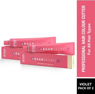 Streax Argan Secrets Hair Colourant Cream (Pack of 2) Violet , Violet