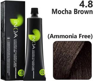 KERASTASE Inoa Ammonia Free Hair Color 60G 4.8 Mocha Brown +Developer 1000ml Combo , MOCHA BROWN