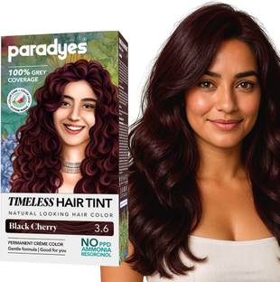 Paradyes Mini Black Cherry Timeless Permanent Crème Hair Colour for 100% Grey Coverage , Black Cherry