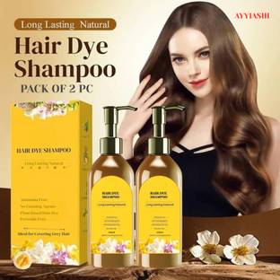 AYYIASHI Japani Hair Dye Shampoo For Men And Women 2pc Pack , BLACK