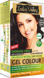 Indus Valley Organically Natural Damage Free Gel Hair Color,No Ammonia Hair Men Women , Dark Brown 3.00