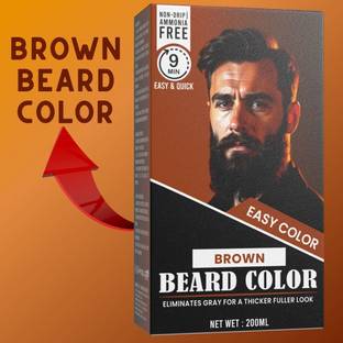 bussi Brown Beard Gel No-Stain Beard Dye – Clean & Easy Wash Formula. , Brown