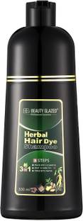 Beauty Glazed Herbal Hair Dye Shampoo, 3-in-1 Scalp Health Care, Shine Care & Moisturizing , Black