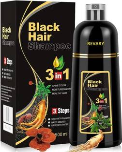 revary Black NOPPD Shampoo Hair Colour for Women and Men -500 ML , NATURAL BLACK