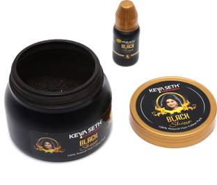 KEYA SETH AROMATHERAPY Black Shine Hair Pack Natural Hair Color for Gray & White Hair with Pure Essential Oil & Herbs Extract for Men & Women - No Ammonia, Hydrogen Peroxide & harmful chemicals. , Black