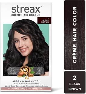 Streax Cream Hair Colour Black Brown No- 2 140ML , Black Browm