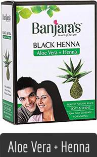 Banjaras Aloe Vera + Henna Healthy Natural Black Hair Color 50gm , Black