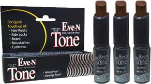 EVE-N True Natural Tone Temporary Hair Touch Up Dye Stick, 7g x 3pcs=21g , Brown