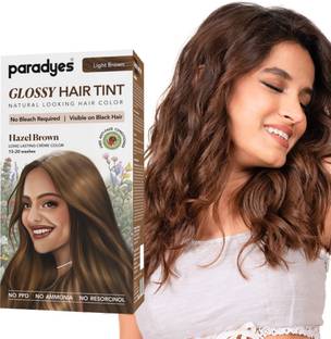 Paradyes No Bleach Glossy Hair Tint, For Natural Black , Hazel Brown