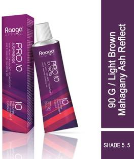 RAAGA PROFESSIONAL Pro 10 Express Permanent Hair Color Light Brown Mahagany Reflect 5.5 | 90gm , Light Brown Mahagany Ash Reflect 5.15