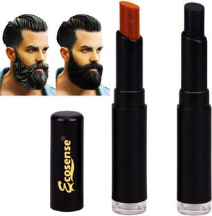 Ecosense Beard Temporary Colours Stick Beard Beard Dye for Men , Black, Brown