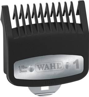 WAHL USA Premium Metal Clip Cutting Guide Clipper Guard 3mm 1/8 Black for Professionals