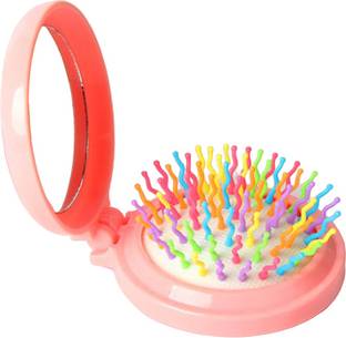 ayushicreationa Travel Hair Brush with Mirror, Compact Mirror with Mini Hair Brush