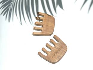The Bare Bar Neem Wood Massager Comb: Natural Scalp Care & Hair Growth Pack of 2