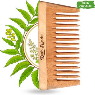KeshBindu Neem Wood Combs 100% Handmade, Anti- Dandruff