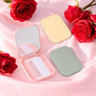 Nikki Bela High Defination Folding Compact Mirror with comb for closeup makeup (pack of 1)