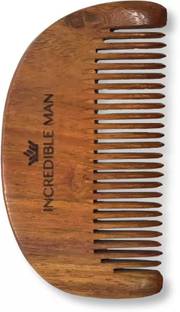 Incredible Man Wooden Comb for Beard & Moustache (Sheesham) | Wide Tooth Comb | Beard Care