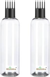 Bhumittra 200Ml Plastic Bottle For Hair Application (Hair Applicator Bottle With Comb Head