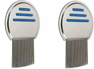 MakeuPia Pack of 2 Multicolor stainless steel anti head lice comb