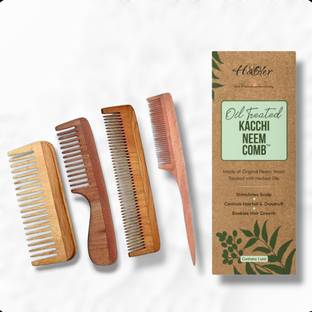 HALDER Combo of 4 Neem Wooden Comb