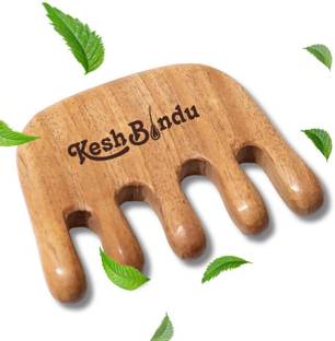 KeshBindu Travel-Friendly Head, Scalp Massage Comb | Made of Neemwood | Stimulates Roots