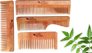 pure nature 4 Different comb 1Set Neem Wood 100% Natural (Pack Of 4)