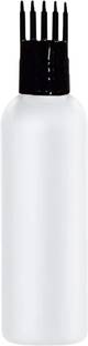FUTURA MARKET 100ML White Bottle + Hair Root Applicator (Black) + Flip Top Cap + Plug for applying Hair Oil,Shampoos, DIY care and Medicine Directly on Scalp and Hair Roots ( Leak Proof ) Pack of 1