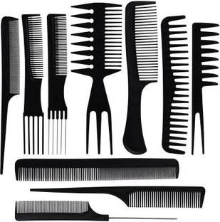 SKINPLUS 10Pcs Pro Salon Hair Cut Styling Hairdressing Barbers Combs Brush Set