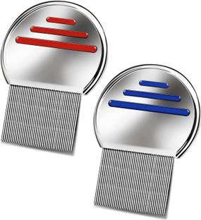 cismoline Sainless Steel Professional Terminator Lice & Nit Comb Easy Grip Set of 2