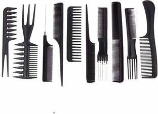 Morbee PROFESSIONAL 10PCS Styling Black Comb Set for All Hair Types & Styles(PACK 10)