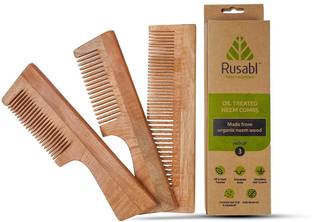 Rusabl Detangling Combs Made from organic Neem Wood
