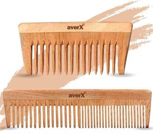 averX Kacchi Neem Wood Comb - Natural Haircare Infused with Neem Oil & Herbal Extracts