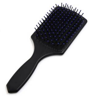 Rsentera Wide Tooth End Rounded Design Flat Black Massage Comb Hair Styling Brush Tool