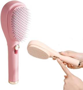 MRJV Retractable Hair Brush with Self-Cleaning Anti-Static Bristles