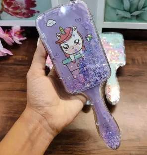 FATFISH Unicorn Stylish Comb for Girls Unicorn Hair Brush Glittery Star Brush Comb