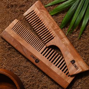 OIKO Neem wood hair combs pack of 2