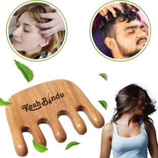 KeshBindu Pure Neem Wood Detangling Comb for Reducing Dandruff, Breakage & Hairfall