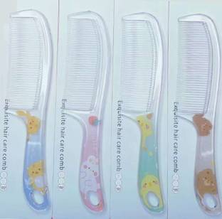 KIRA 4Pcs Plastic Fine Tooth Handle Hair Comb For Styling For All Hair Types (07)
