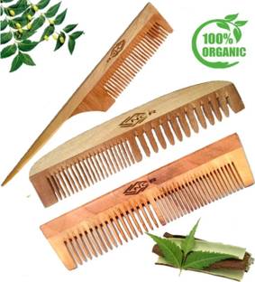 ncr Organic neem Wooden Comb For Hairfall & Dendruff