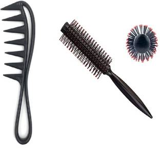 beldia Shampoo & round comb for Detangling, Blow Drying, Curls, Waves, All Hair Types