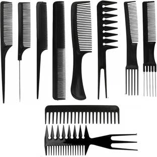 FIRST BEAUTY 10 Professional Hair Comb Set | Styling Combs | Rat Tail Combs | Teasing Combs