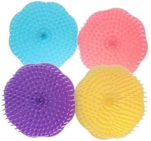 pisco Multicolour Finger & Round Hard Plastic Stylish Hair Pocket Comb Pack Of 4 Hair Accessory Set