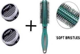 SEINON'S Round Roller Comb/Hair Stylling Brush With 2 hair wax (3 Items in the set)