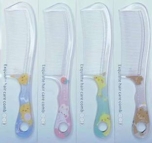 KIRA 4Pcs Plastic Fine Tooth Handle Hair Comb For Styling For All Hair Types (11)