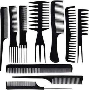 Shopeleven 10Pcs Pro Salon Hair Cut Styling Hairdressing Barbers Combs Brush Comb Set, BlackW3