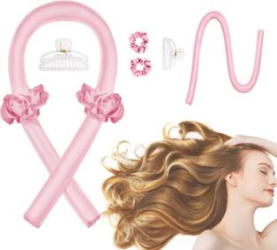 SHOPOGENIX Heatless Curling Rod Headband,No Heat Curl Ribbon with Hair Clips and Scrunchies Hair Curler