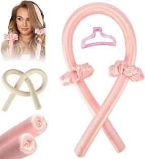 SHOPOGENIX Women Heatless Curling Rod Rollers,No Heat Silk Curls Headband with Soft Foam Hair Curler