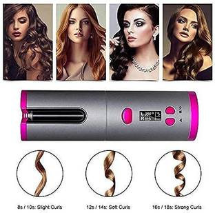 ASHVI CITY USB Rechargeable Automatic Wireless Electric Hair Curler L/R Rotating Hair Curler