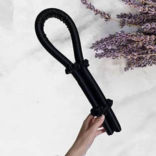 Maa shopping Silk curling ribbon, heatless hair curling set with2 Scrunchies, silk satin curler ribbon set, heatless curls(pack of 1) (black) Hair Curler