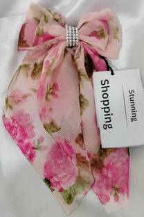 Stunning Shopping World Hair Bows For Girls & Women - Barrette Hair Clip - Luxury Georgette Hair Dryer